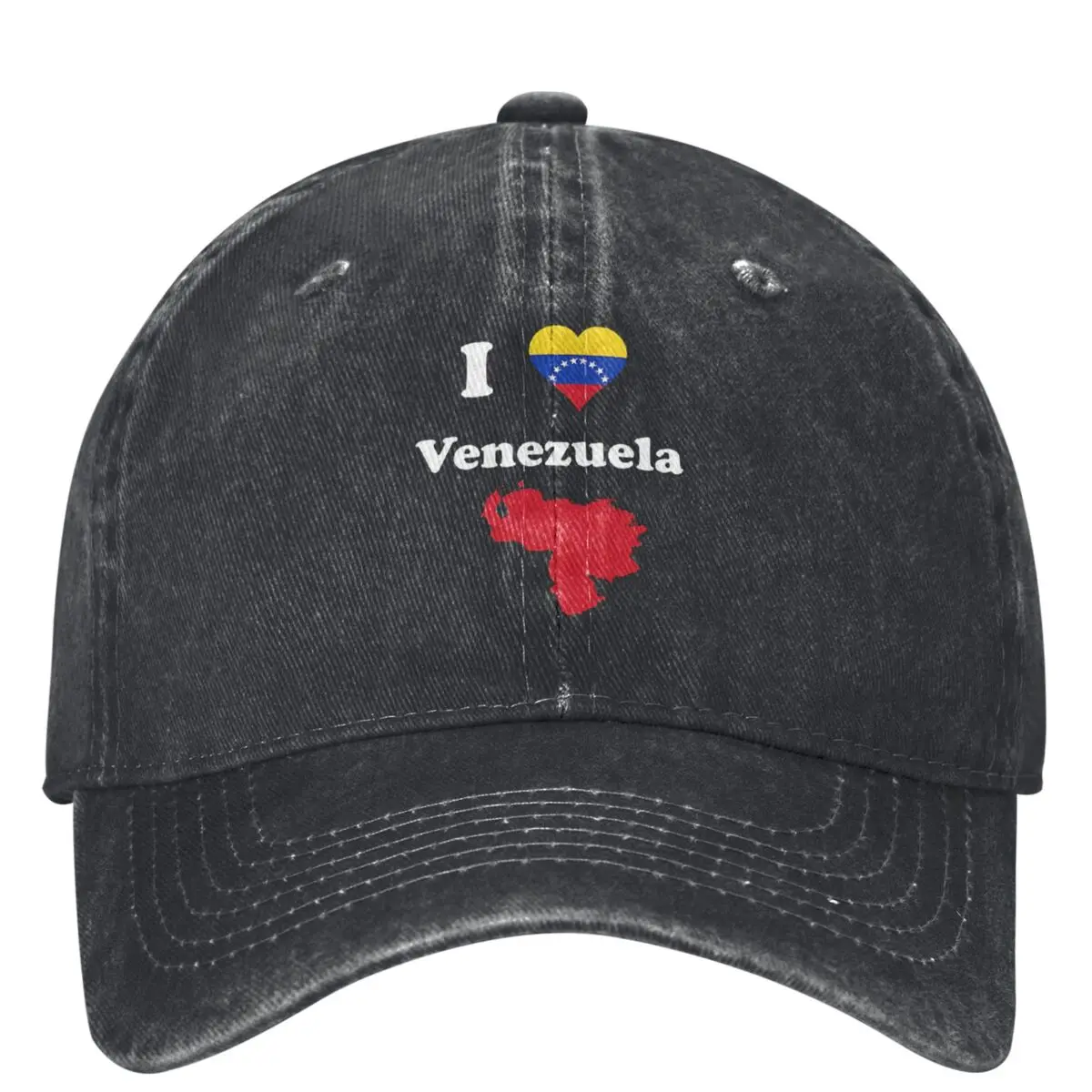 I Love VZLA Venezuela Heart Flag Baseball Cap Merch For Unisex Retro Distressed Washed Hats Dad Hat Adjustable