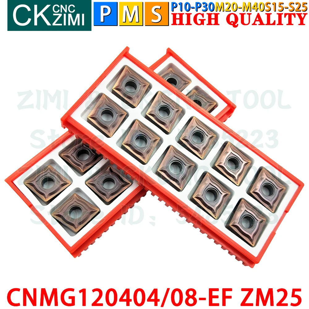 CNMG120404-EF ZM25 CNMG120408-EF ZM25 Insertos de carburo Herramientas de insertos de torneado externo CNMG1204 CNMG ZM25 Torno de metal mecánico CNC Herramientas de corte de torneado