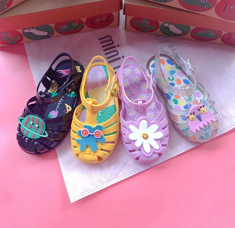 Mini Melissa Girl's Summer Fashion Fruit Roma Sandals Children Cute Donut Grap Watermelon Princess Beach Shoes For Kids Dress