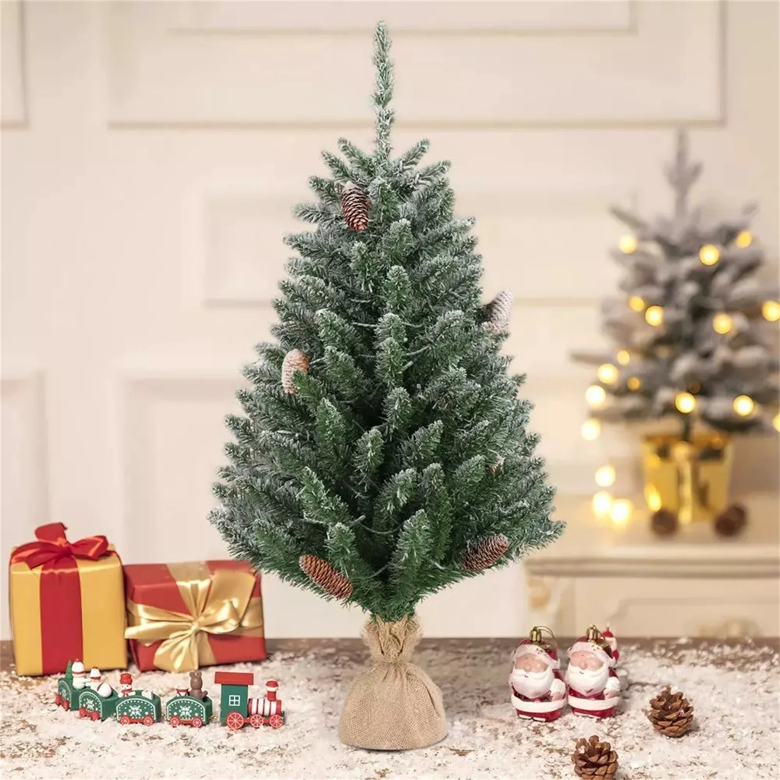 

3' Pre-Lit Artificial Christmas Tree w/100 LED Lights and Pine Cones