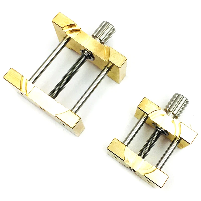 Brass Watch Movement Holder, Base Fixa, Multi Função para Relojoeiro, Watch Clamp, Ferramentas de reparo de relógios, 2pcs