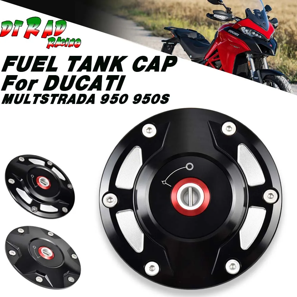 For DUCATI MULTSTRADA 950 2017-2021 950S 2019-2021 Anti-Tampering Key Lock System Fuel Tank Cap Racing CNC Gasoline Tank Cover