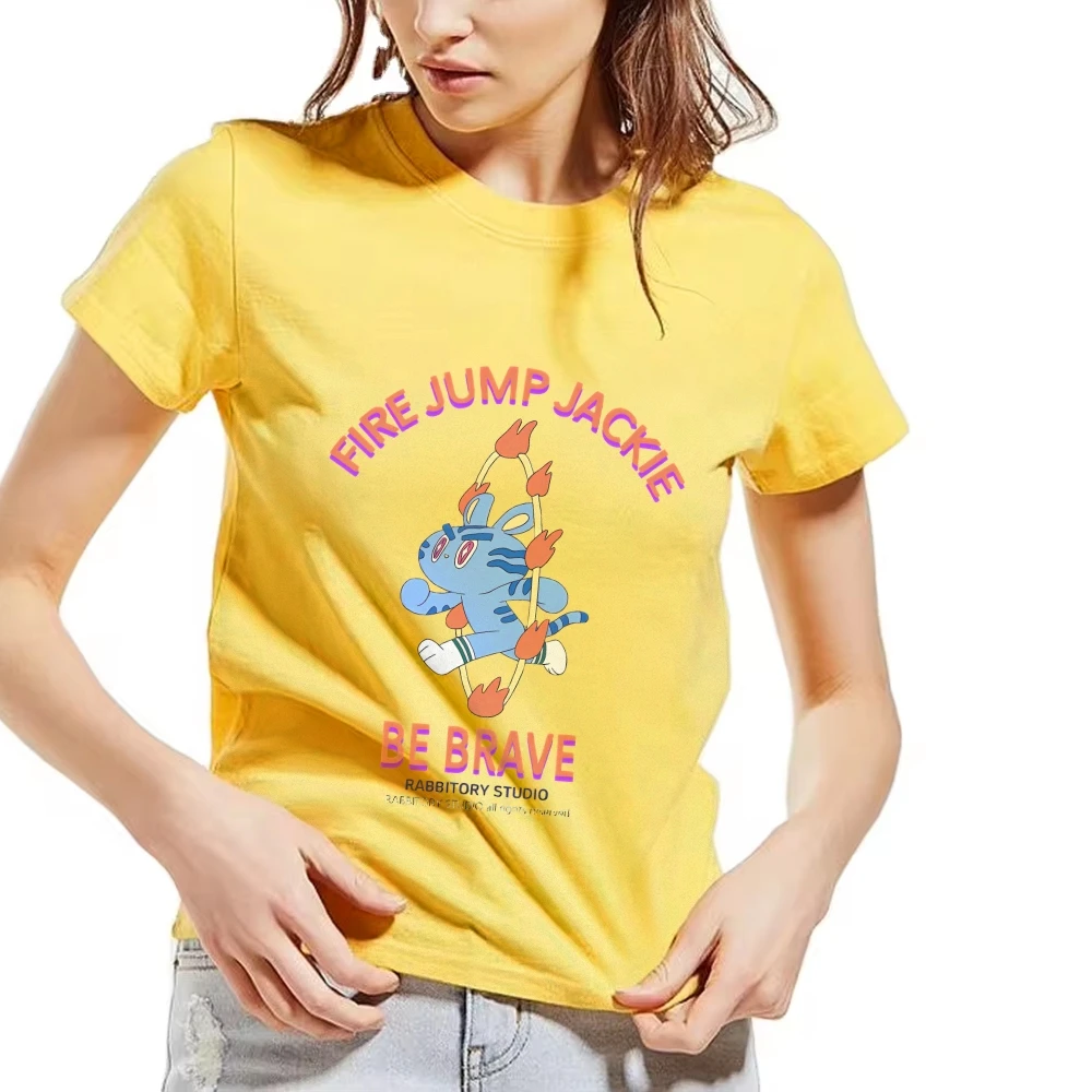 

T - shirt with "BE BRAVE" text, along with a cute blue cartoon character. Inspiring and stylish for the young and fearless