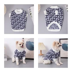 High-end Pomeranian Corgi Sweater Double Layer Breathable Comfortable Dog Clothes Trendy Brand Winter Dog Walking Pet Clothes