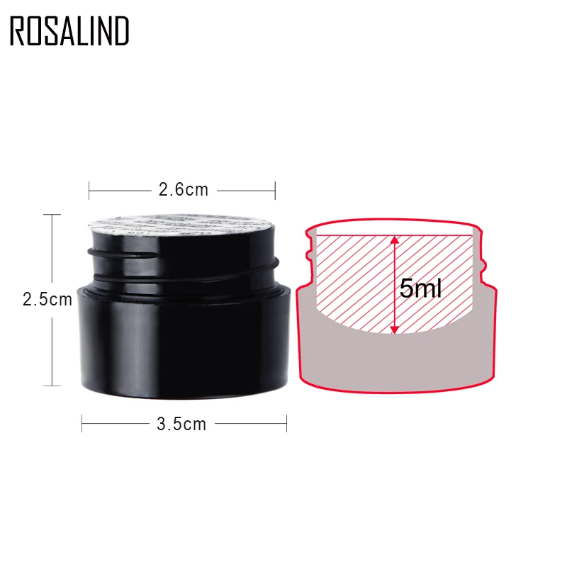 ROSALIND 5ML Nail Gel Painting Jar Gel Polish Varnishes Semi Permanent Soak Off Nail Art Design Painting Polishes Can Liquid