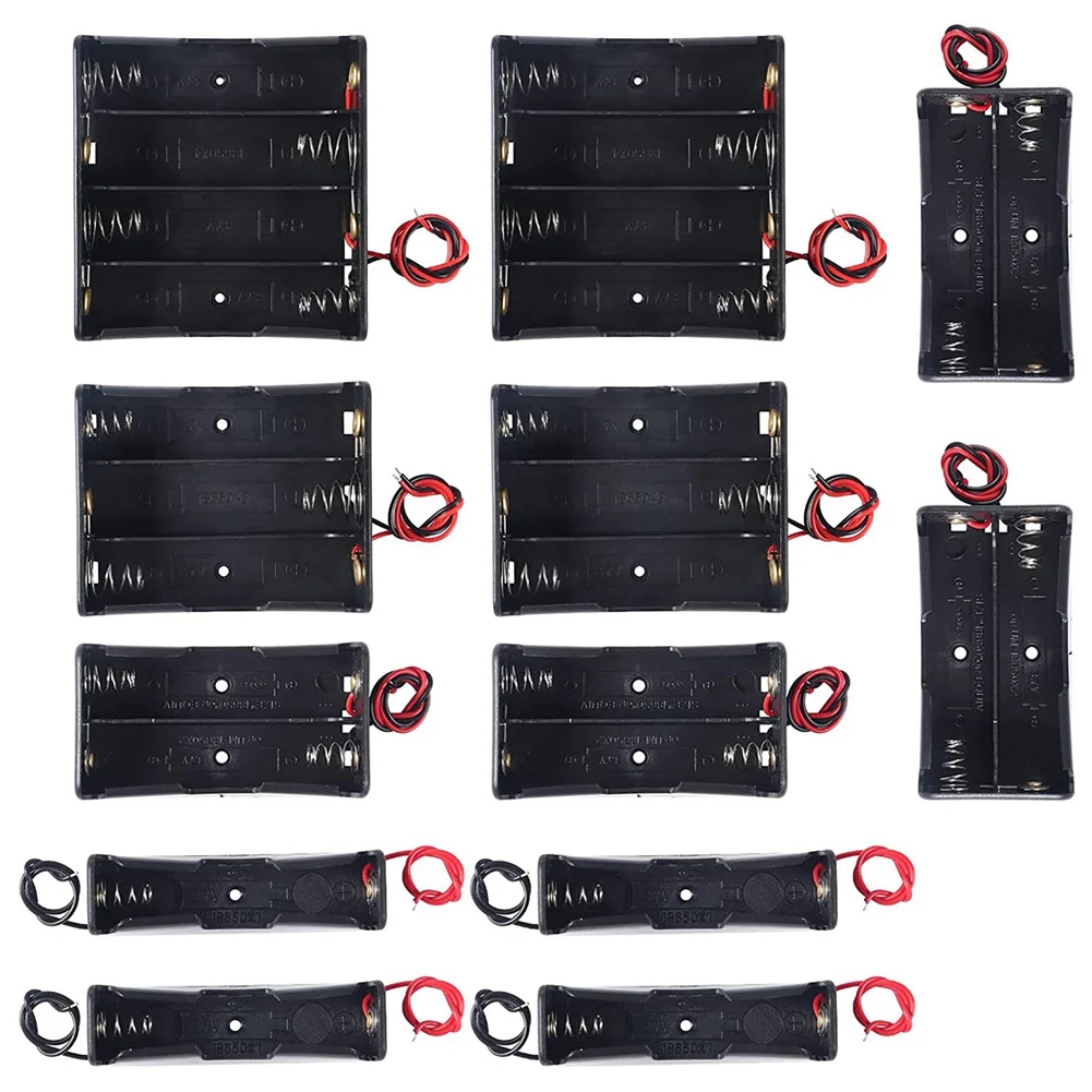 

12PCS 18650 Battery Holder Bundle with Wire Battery Holder Case 3.7V, 1/2/3/4 x 3.7V Series DIY Battery Storage Boxes