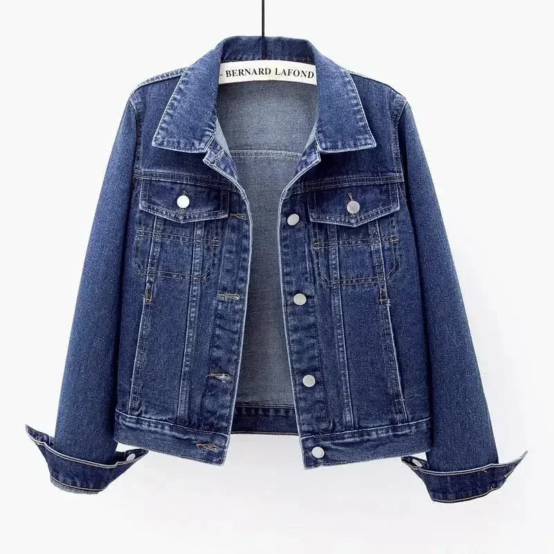 

New spring Autumn Denim Jacket Women Korean Long Sleeve Casual Solid Color Short Jeans Coat Female slim outerwear tide JJ574