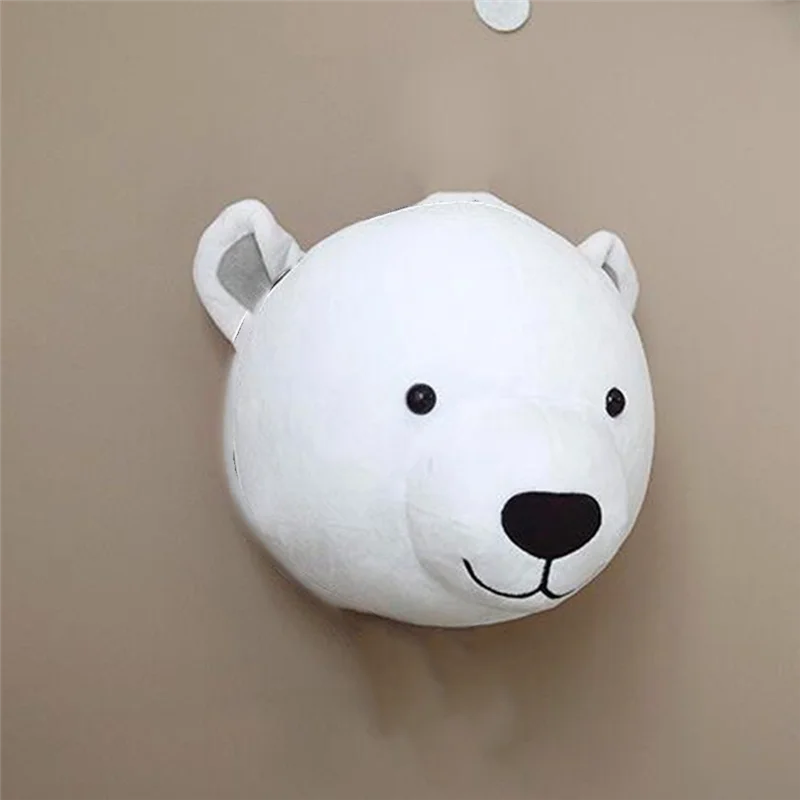ABAG Stuffed Animal Head Wall Decoration, Stuffed Animal Pendant, Toy Children's Bedroom Decoration Animal Head Decoration