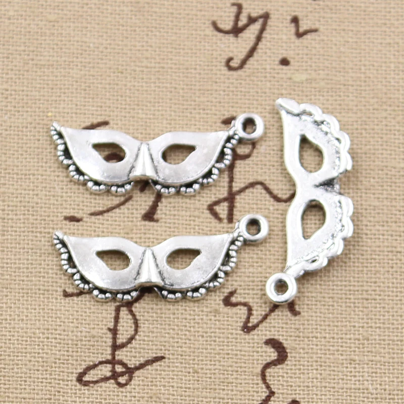 Charms Cry Laugh Mask PROM Mask Antique Silver Color Pendants DIY Crafts Making Findings Handmade Tibetan Jewelry view 3