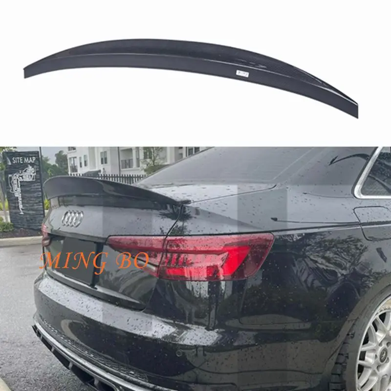 

For AUDI A4 S4 RS4 B9 Sedan HK style Carbon fiber FRP glossy black Rear Spoiler Trunk Wing Car tuning accessories 2017+