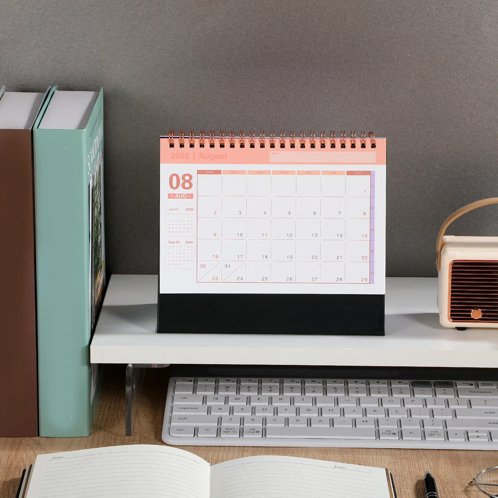 

2026 Desktop Standing Mini Monthly Planner Small Desk Calendar For Office School Tabletop Yearly Schedule Organizer Pad 2026