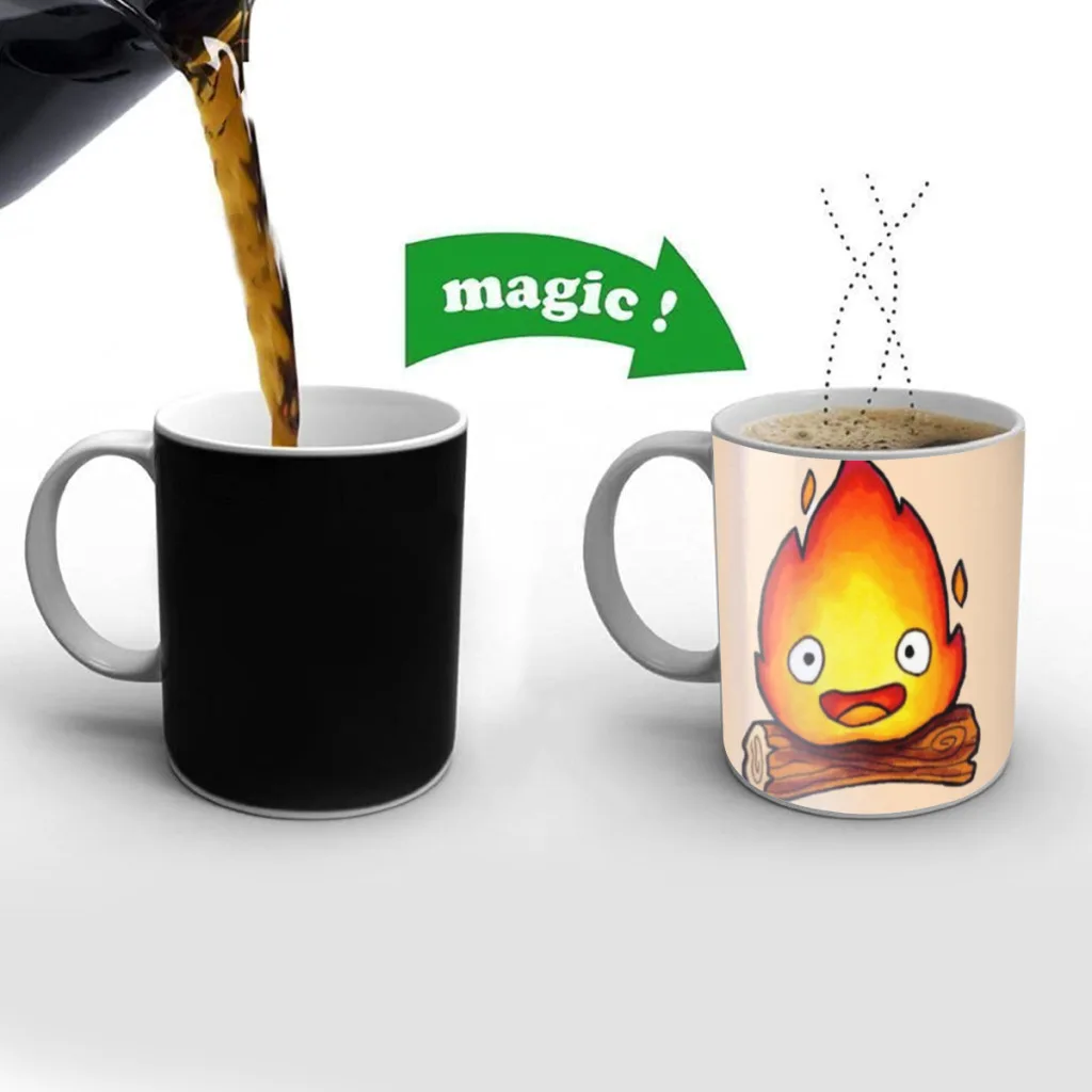 

Cute Figure Fire Elves Free shipping Mug Changing Color Ceramic Coffee Mugs Magic Tea Cup Best Gift For Your Friends