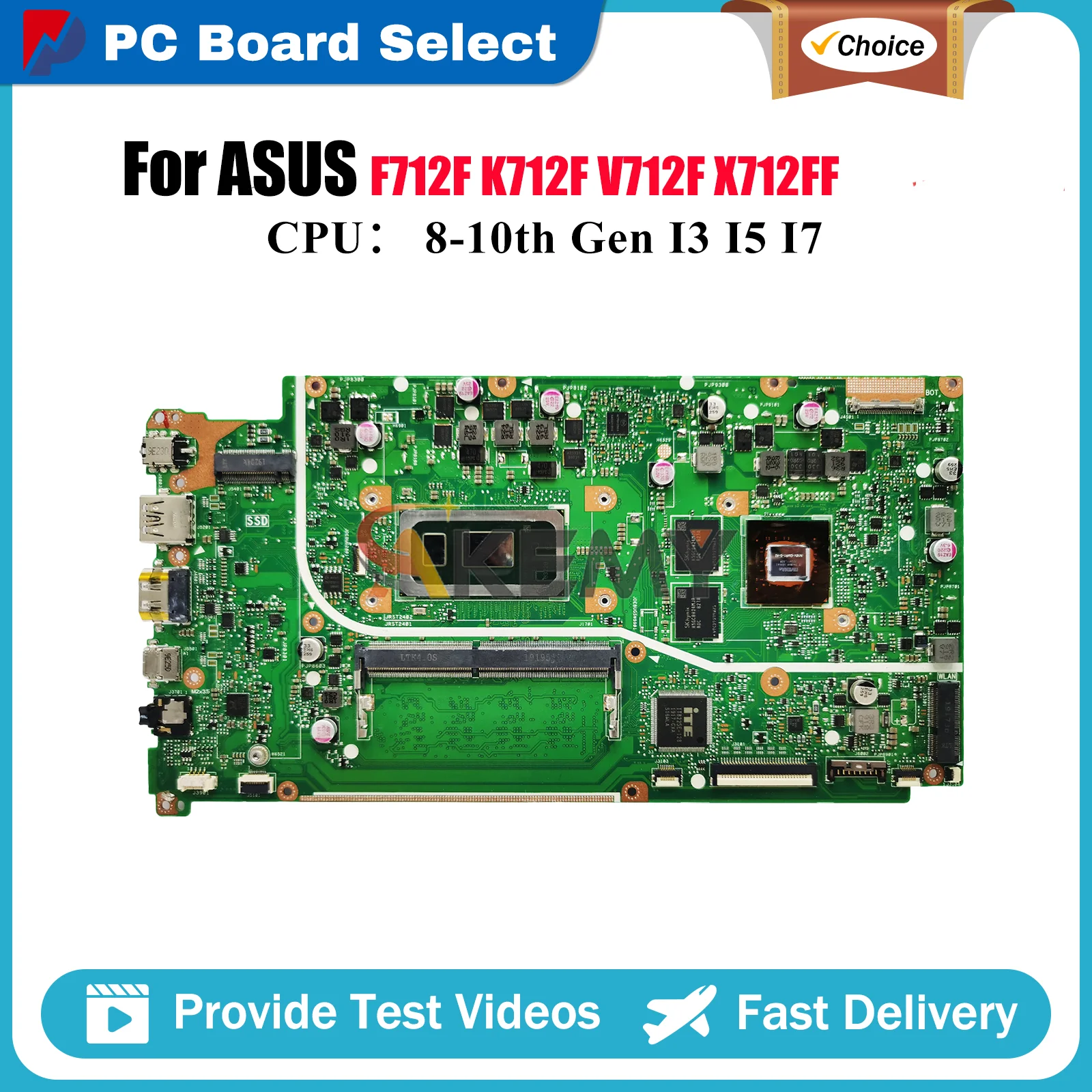 

X712FF Laptop Motherboard For ASUS X712FJ X712FL V712F X712F F712F X712FF X712FLC X712FJG X712FB K712F Mainboard W/ I3 I5 I7 CPU