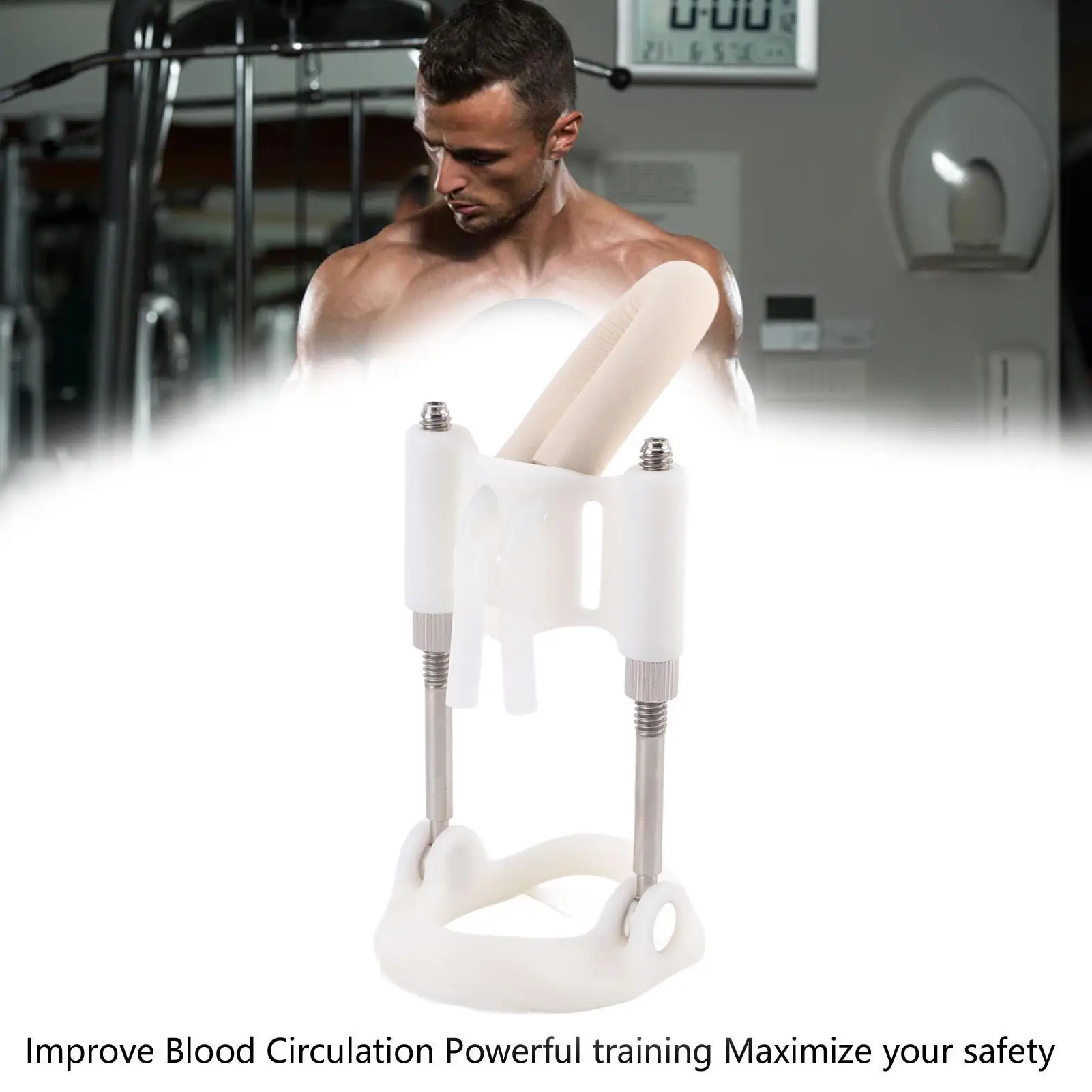 Dispositivo de tracción de pene masculino ajustable Corrector de postura camilla portátil para entrenamiento de tamaño mejorado plata blanco