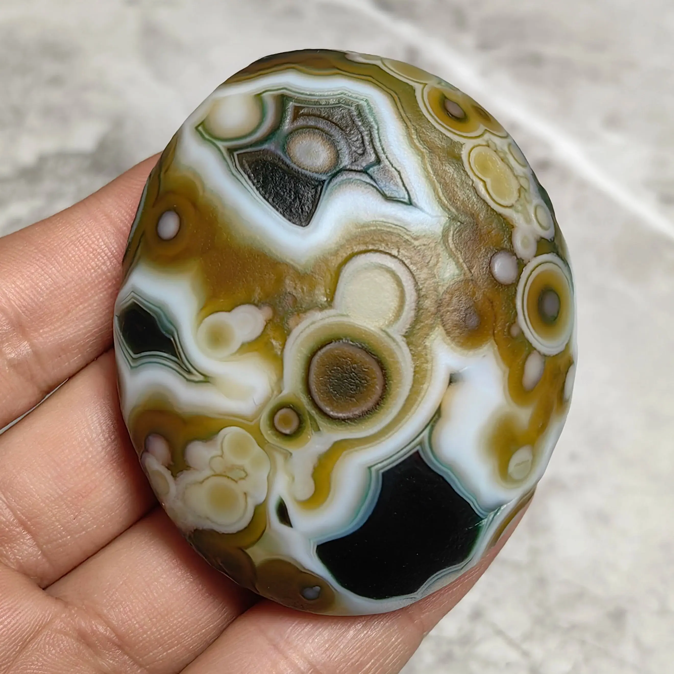 Pure Natural Divine Eye Agate Gobi Rough Palm Stones Good Luck Spiritual Meditation Reiki Healing Meditation Talisman Home Decor