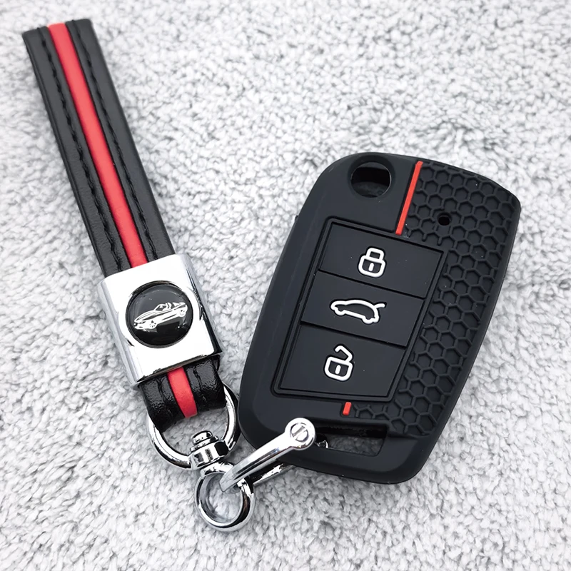 Key Case For VW Golf 7 GTI POLO T-Cross T-Roc Touran Tiguan Skoda Octavia Rapid Kodiaq Fabia Seat Ibiza Leon Ateca Arona Cover
