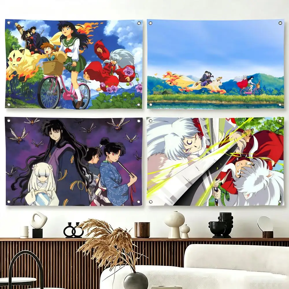 Retro Shonen Anime I-Inuyasha Flags  For Living Room Home Dorm Decor Wall Outdoor Camping Party Banner Gifts