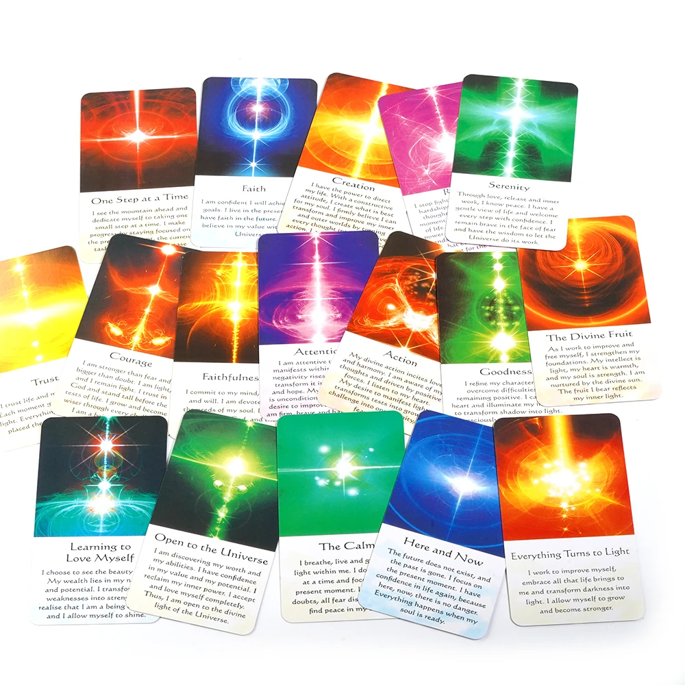 Healing Energy Oracle Cards 54pcs Cards Tarot Deck wisdom of the Divine Witchy Beginner Tarot Learning Tarot Cards For Beginners