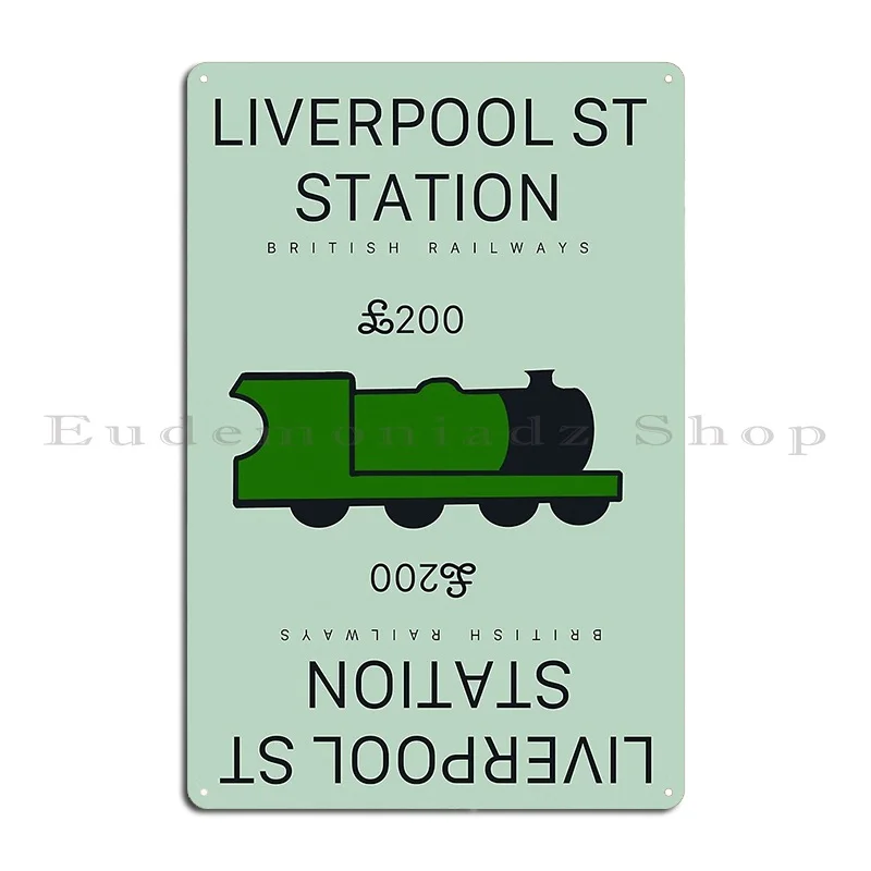 Liverpool Street Station Metal Sign Wall Decor Create Customize Pub Wall Mural Tin Sign Poster