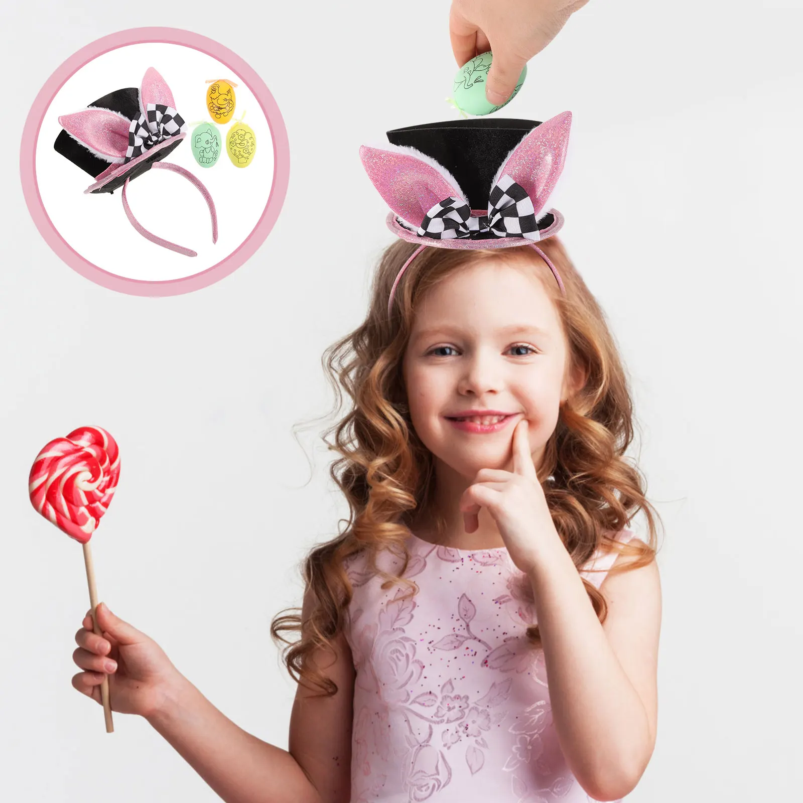 

Bunny Ear Headb Girls Plastic Lightweight Comfortable Party Accessories Kids Cosplay Easter Birthday Holiday Gifts