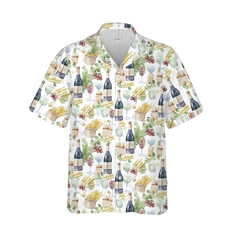 Fruits Lovers Beach Shirt Funny Strawberry Pineapple Graphic Shirts For Men Clothes Grape Orange Short Sleeve Boy Hawaii Blouses