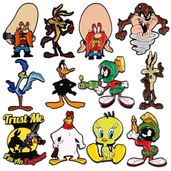 Pin esmaltado de dibujos animados, broches de animales divertidos para mujer, alfileres de solapa, insignia en mochila, accesorios de disfraz, regalos de joyería de moda