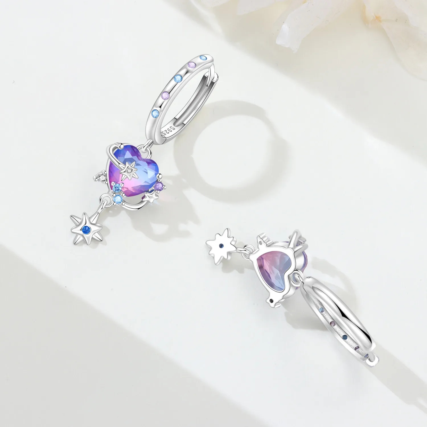 Orstarry 925 Sterling Silver Gradual Love Series Earrings Original Jewelry Drop Earrings Jewelry Party Anniversary Gifts