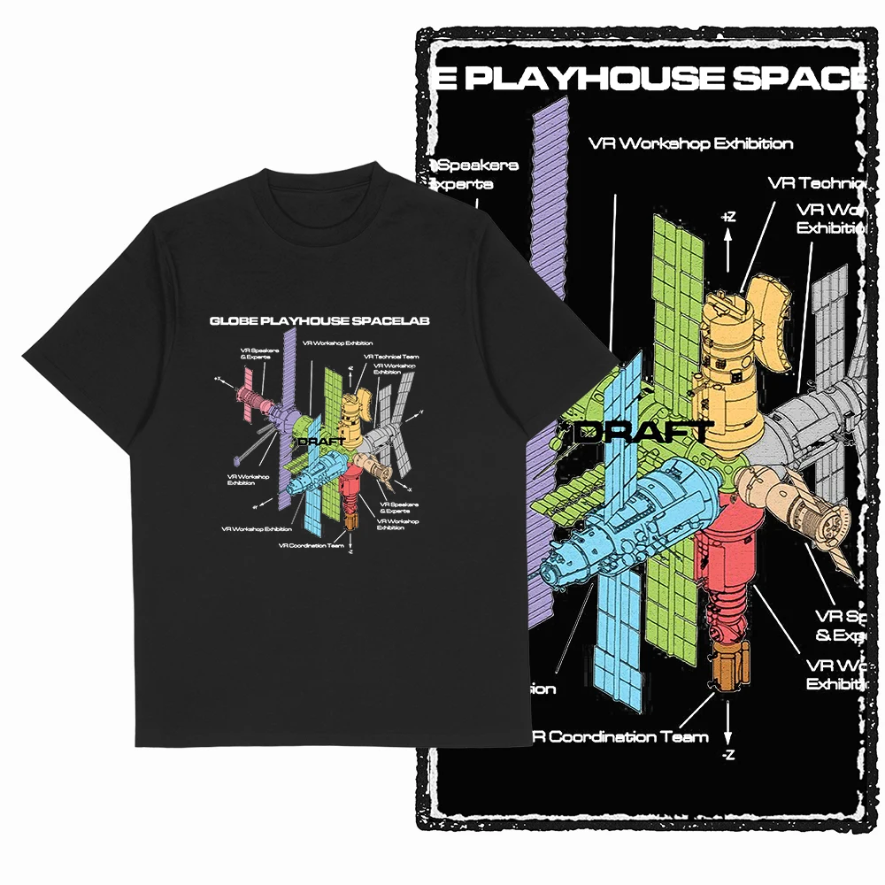 رائد الفضاء نمط 2025 الرجال النساء حجم كبير الرجعية الأسود رواية الساخن بيع القطن الخالص تي شيرت #2