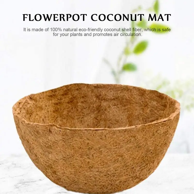 Coconut Flower Pot Liners Coconut Fiber Wall Planter Replacement Liner Thick Natural And Durable Pot Mat Coco Liner For Balcony