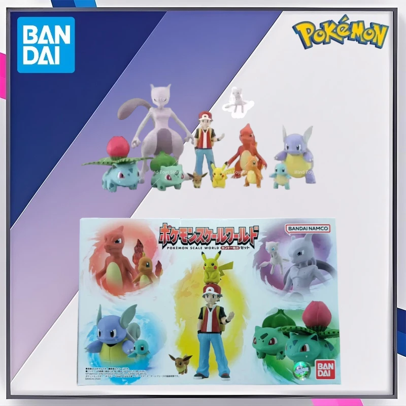 

Bandai Original Pokemon Scale Mundo Anime Figure Shokugan Pikachu Charmander Toy Figures for Children Gift Collectible Model