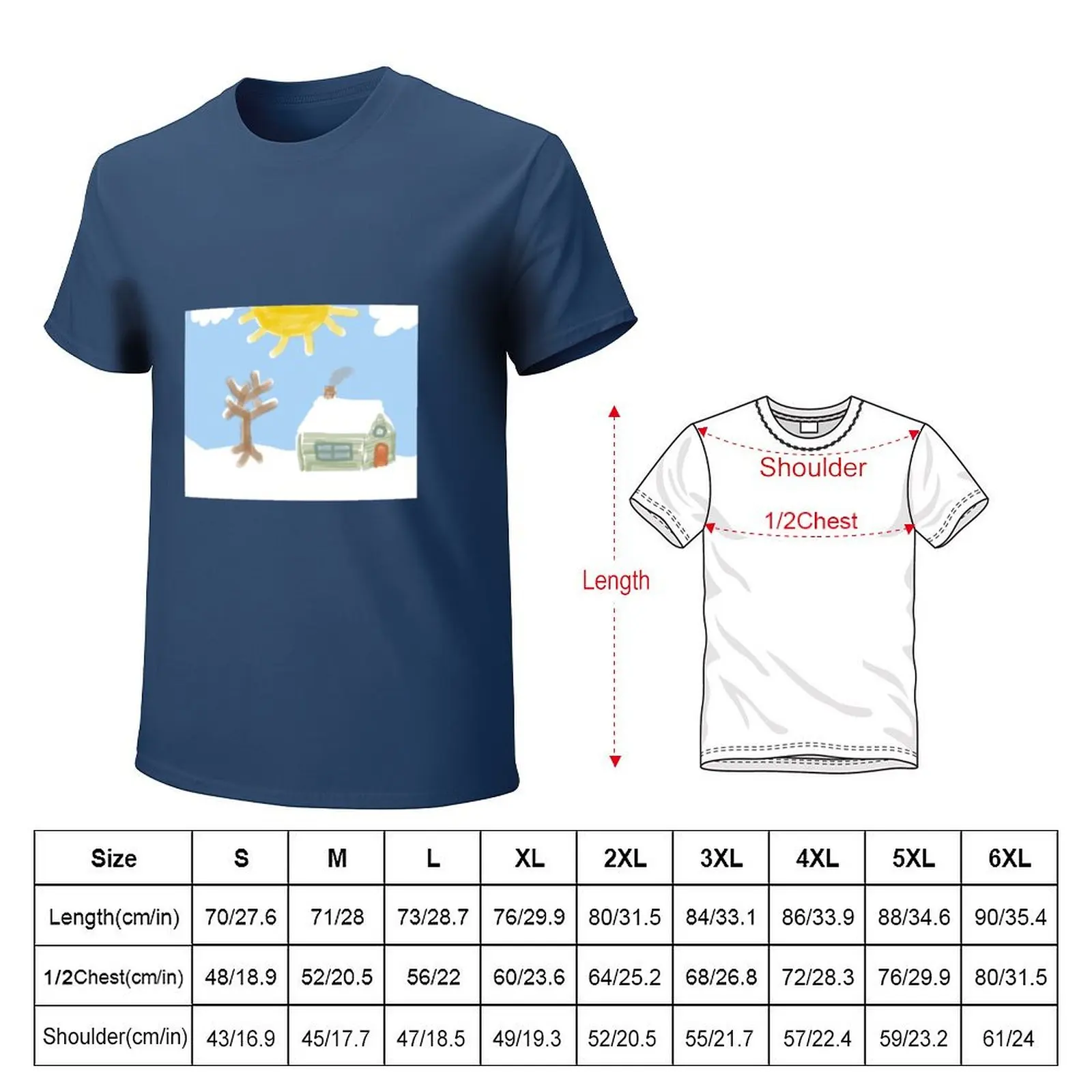 Naive Winter Scene T-Shirt tops kawaii clothes anime clothes t shirts for men graphic