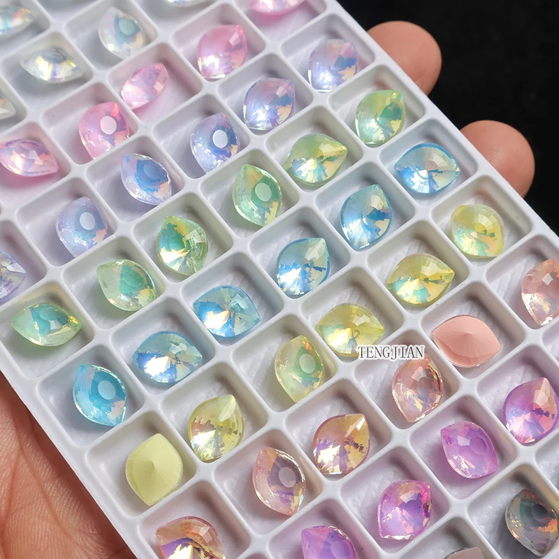 New Demon Eye K9 Glass Crystal 8x10MM Pointback Mocha Nail Art Rhinestone 3D DIY Manicure Decoration Diamond