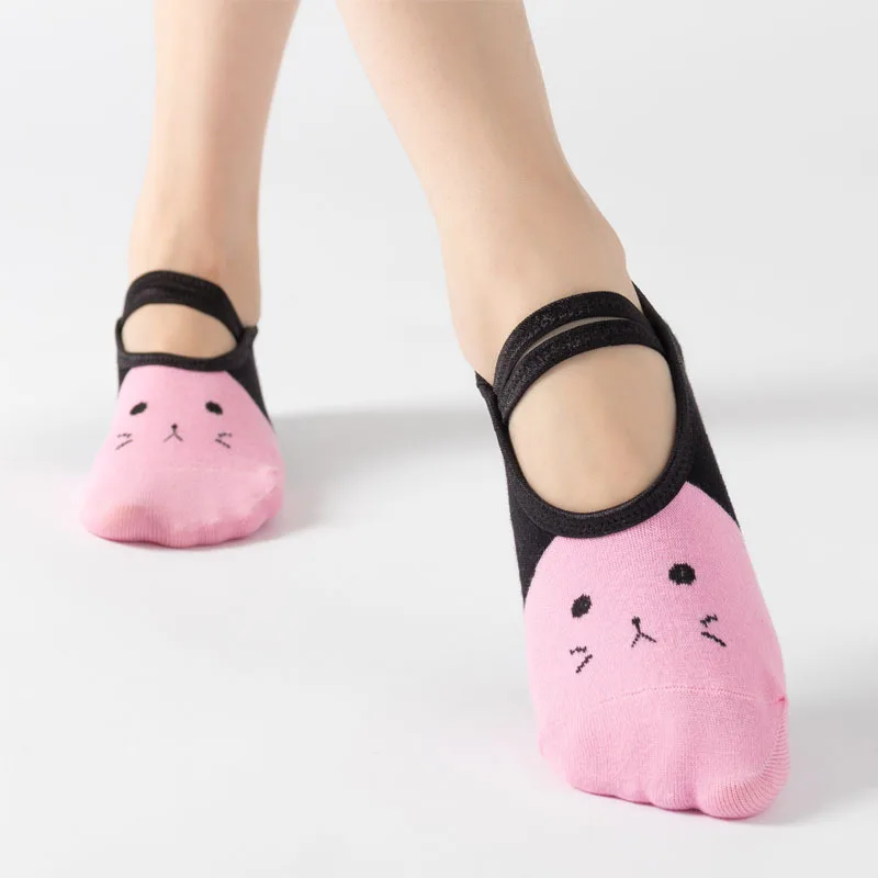 Cute Cat Cartoon Yoga Socks Women Professional Anti-slip Breathable High Quality Pilates Dance Fitness Indoor Cotton Socks Gifts image 2