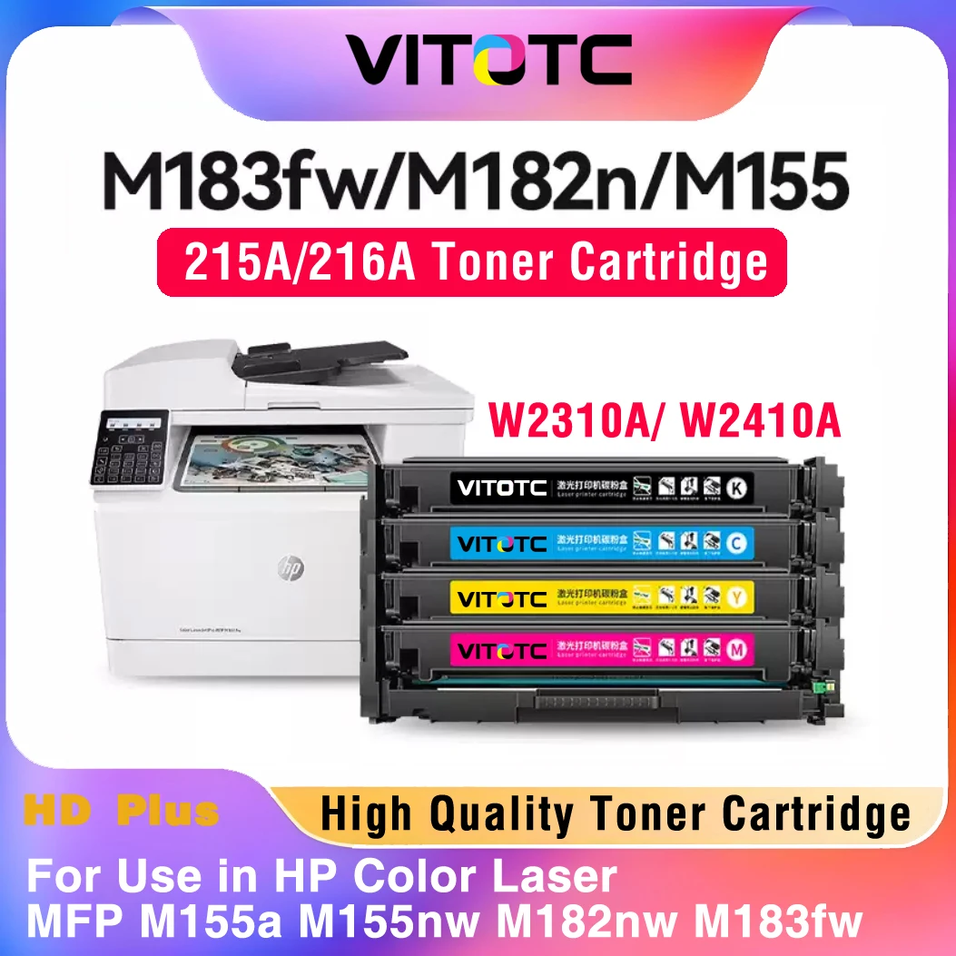 4 Color 215A 216A W2410A Toner Cartridge Compatible for HP Color Pro MFP M155a M155nw M182nw M183fw Laser Printer With Chip