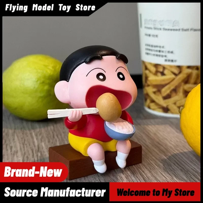 2026 New Crayon Shin-chan Style Creative Cartoon Figurine Eating Potato And White Dog Car Dashboard Ornament Interior Decoration