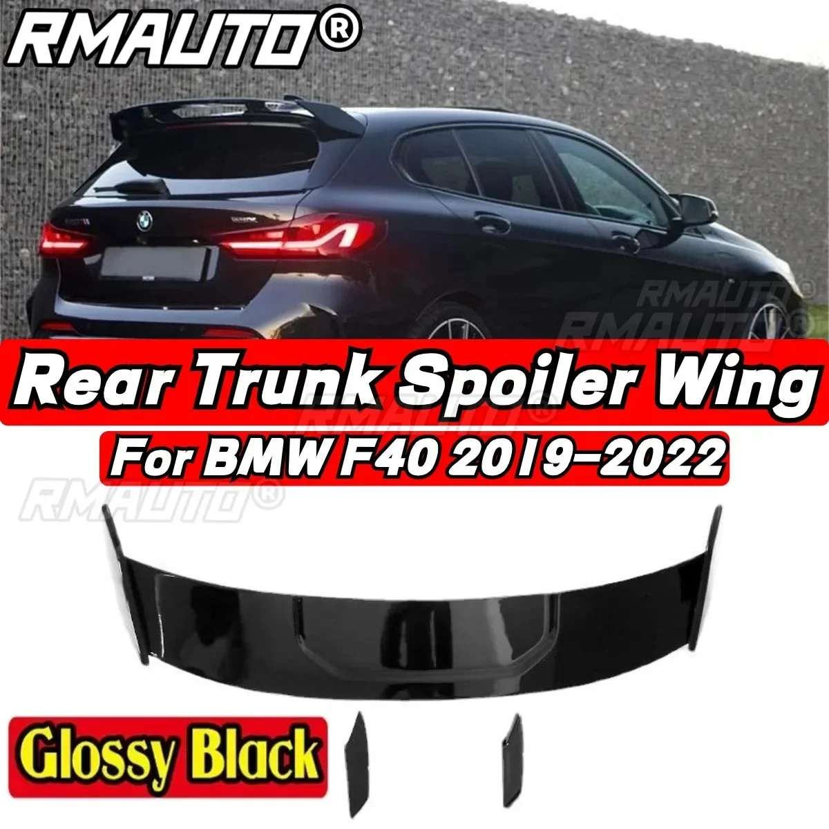 Car Rear Roof Spoiler Glossy Black Car Rear Spoiler Body Kit For BMW 1 Series F40 128ti M135i 2019-2022 Car Accessories