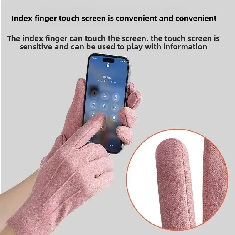 1Pairs Womens Gloves Winter Touchscreen Texting Phone Warmth Windproof Gloves Fleece Lined Cold Weather Suitable for Dailywear