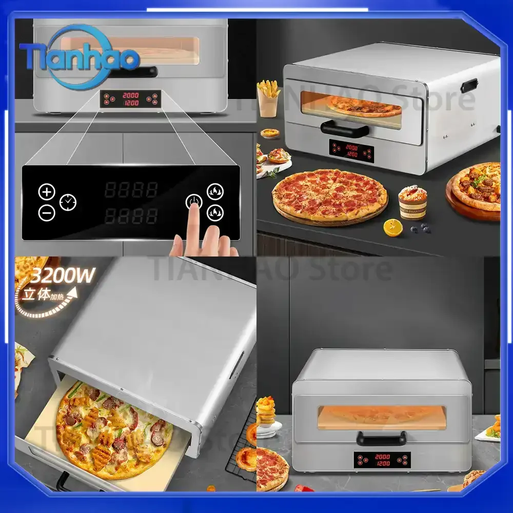 3200W Smart Oven with 3D Heating for Pizza Making Stainless Steel Multifunctional Household Pizza Oven Machine Temperature