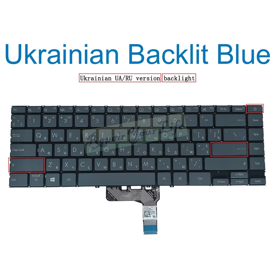 UA RU Arabic Thai US Backlit Keyboard for Asus ZenBook UX425 UM425