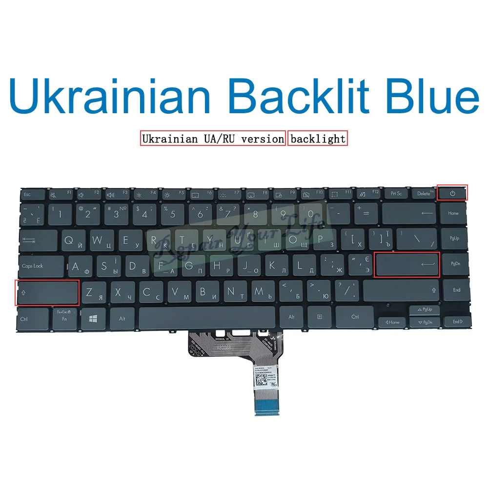 Imagem -03 - Teclado Retroiluminado para Asus Zenbook Ux425 Um425 Um425i Um425ia Um425qa Um425uaz Ux425ja Ukr Tailandês Eua Inglês