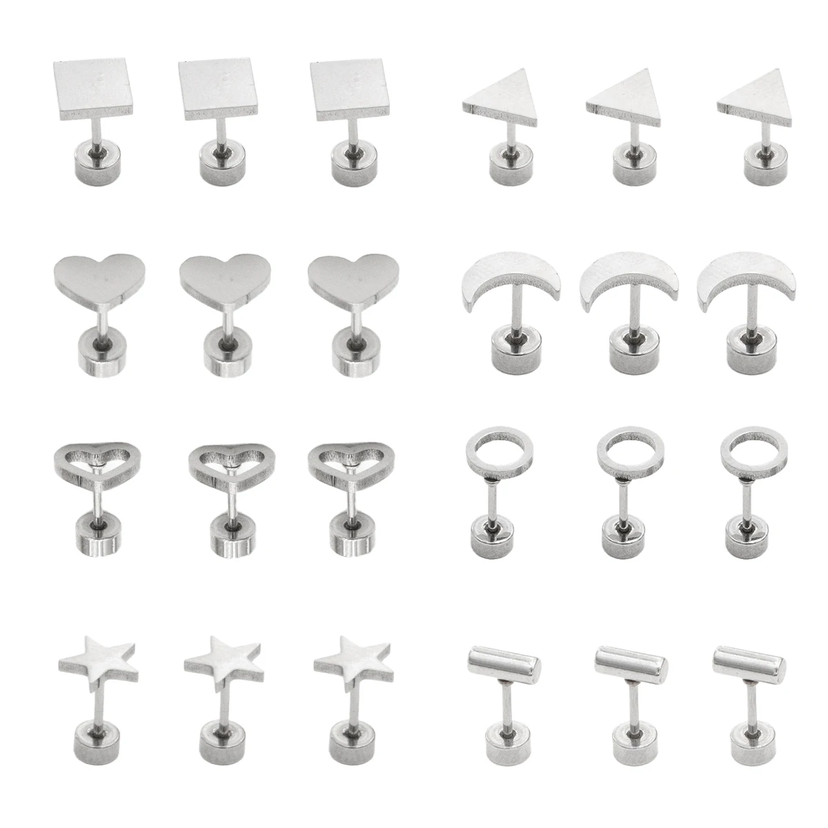 24 قطعة الأذن الجراحية الصلب ترصيع الشفاه Labret خواتم الأذن الزنمة اللولب الغضروف الفص رجل الشرير القوطية أقراط هيئة ثقب المجوهرات