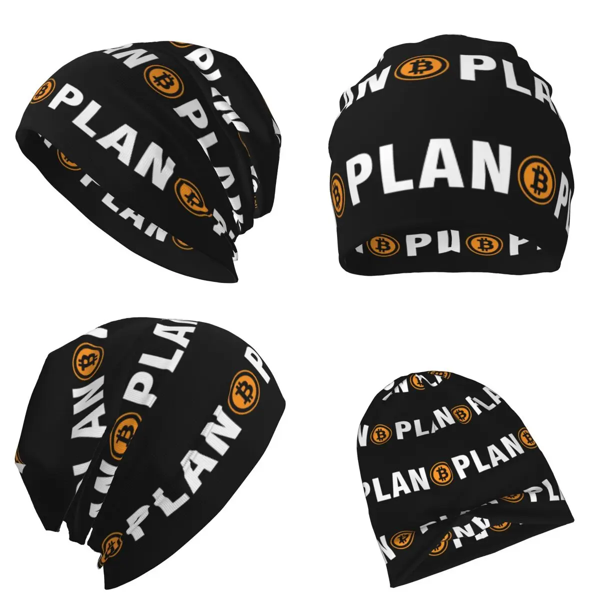 Bitcoin Logo Warm Knitted Cap Fashion Bonnet Hat Autumn Winter Outdoor Beanies Hats for Unisex Adult