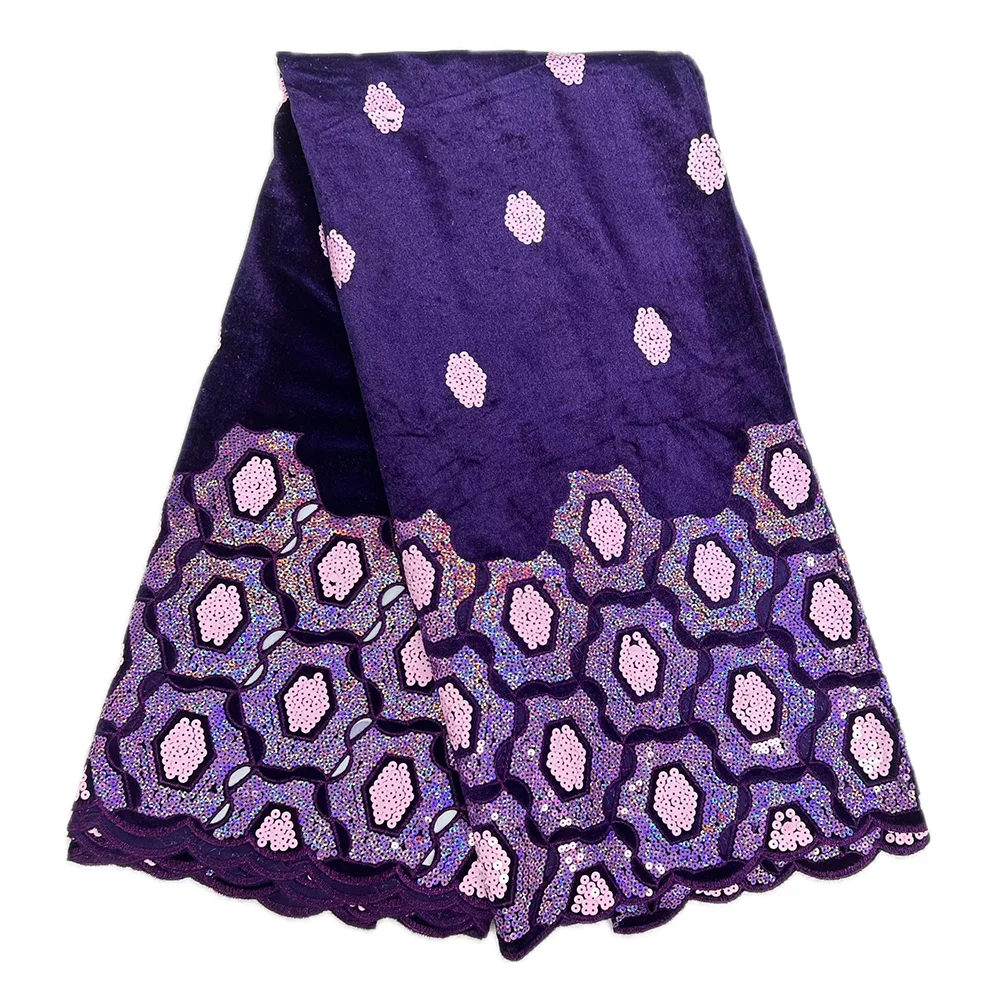 Женская кружевная ткань в стиле ретро с блестками, африканский 5-ярдовый материал, нигерийские элегантные свадебные платья, бархатная ткань