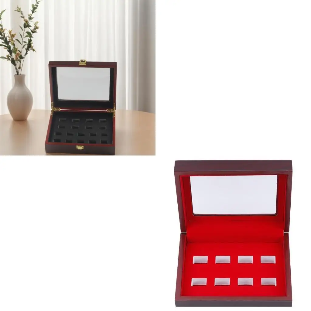 

9HJK Elegant Case for Multiple Sports Rings Display Championship Ring Holder