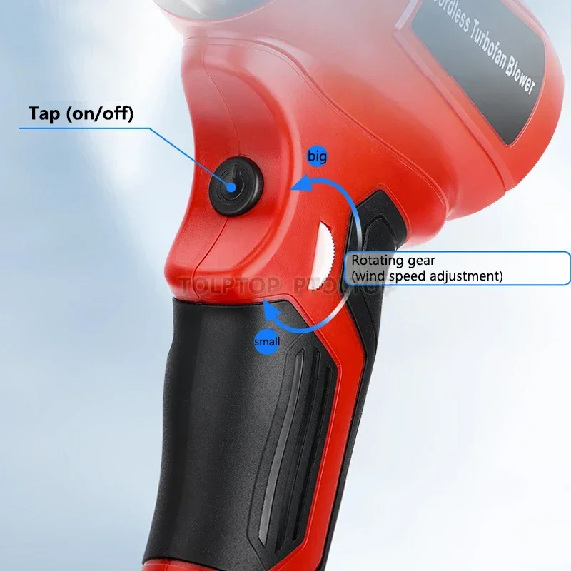 For Makita/Bosch/Dewalt/Milwaukee/Ryobi18-20V Li-ion Battery Adjustable, Free Nozzle, Portable Fan Jet Turbo Blower
