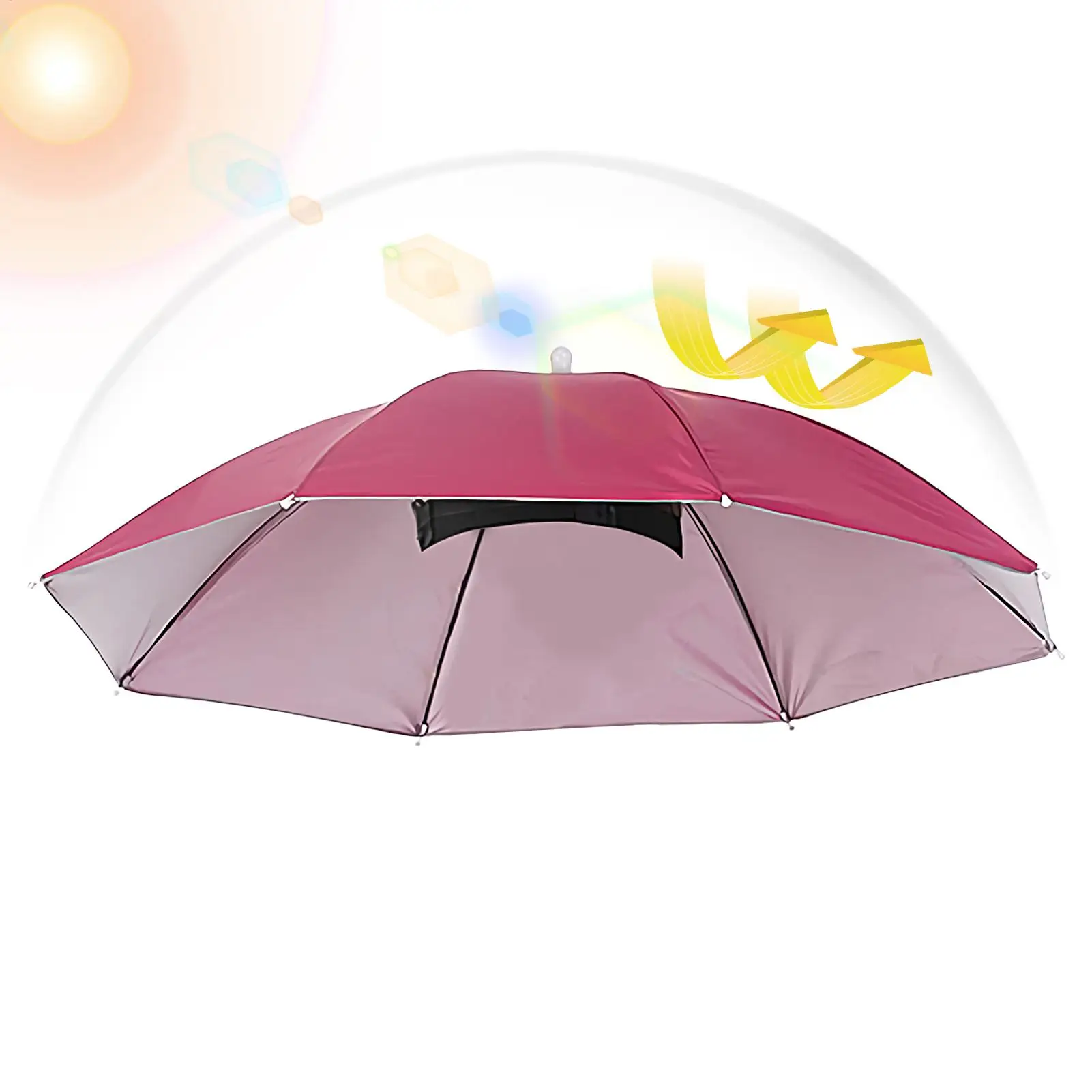 Waterproof Rain Protection Umbrella Hat 69 Cm With Headband Protection UV Beach Fishing Umbrella Adjustable Headwear For Camping