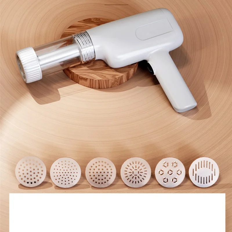 Máquina para hacer fideos inalámbrica y portátil para uso doméstico, pequeña pistola automática para hacer fideos, prensa de fideos recargable