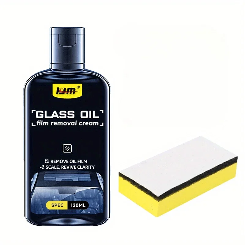 120 مللي مجموعة أدوات إزالة فيلم الزيت الزجاجي للسيارة بدون أثر للزجاج الأمامي ومرآة منظف سريع الوضوح استعادة تفاصيل السيارة الأساسية