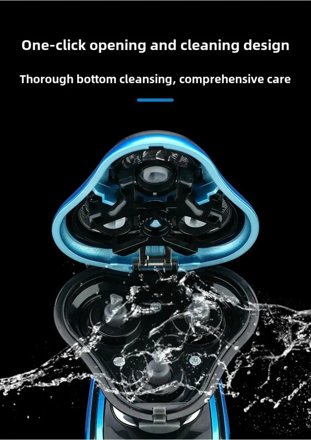 Portable 3 in 1 Electric Shaver Three Heads Rechargeable Men's Shaver Waterproof High Speed Sideburn Trimmer