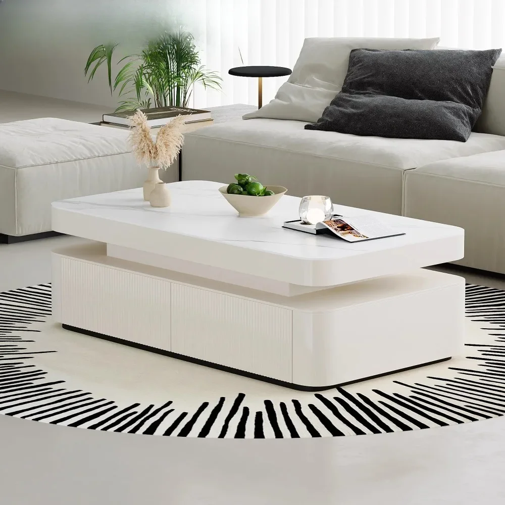 

Aesthetic Organizer Coffee Table Living Room Mechanism Rectangular Minimalist Tables Luxury Premium Stolik Kawowy Furniture